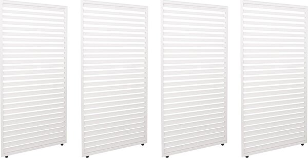 Set di 4 pannelli in alluminio per pergola HWC-L46, copertura per terrazza, modulo pannello a lamelle, 204x369 cm ~ bianco