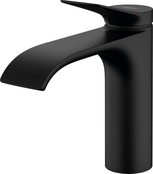 Rubinetto per lavabo - Miscelatore per bagno - Uso quotidiano - Getto d'acqua particolarmente ampio - Bocca di erogazione di 110 cm - Finitura nera opaca