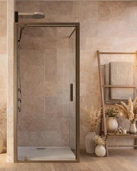 Box doccia 100x80 Marsiglia un battente reversibile vetro trasparente H 195 cromo