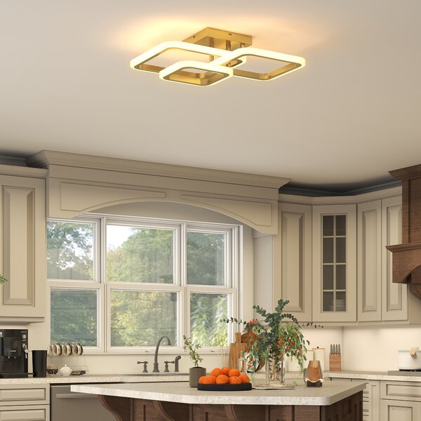 HOMCOM Plafoniera LED 40W 4300 lm, 3 temperature di colore, 3 anelli dorati, 48 x 46 x 13 cm | Aosom Italy