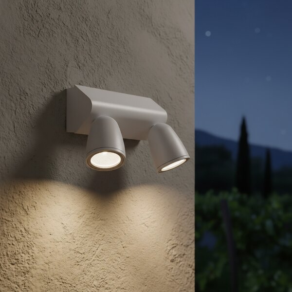 Applique da Esterno IP65 con 2 basi GU10 Serie AXIS - Bianca