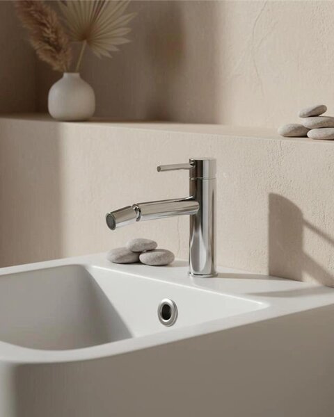 New line miscelatore per bidet in acciaio inox cromo