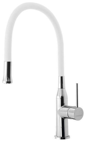 Miscelatore da cucina Sapho SILI, bocca flessibile, bianco/cromo