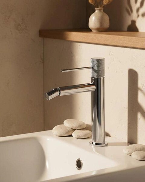 Rubinetto miscelatore bidet senza scarico in ottone cromato Melin