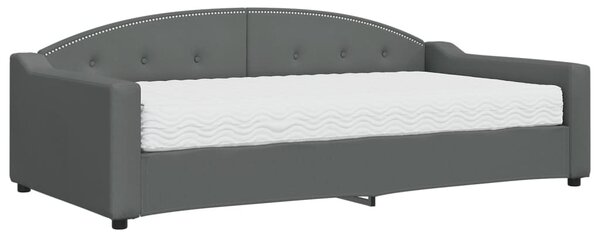 VidaXL Divano letto con materasso Grigio scuro 100x200 cm Tessuto