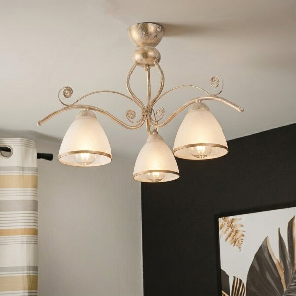 Brilagi - Lampadario LED a montaggio superficiale ANTICO 3xE27/60W/230V patina bianca
