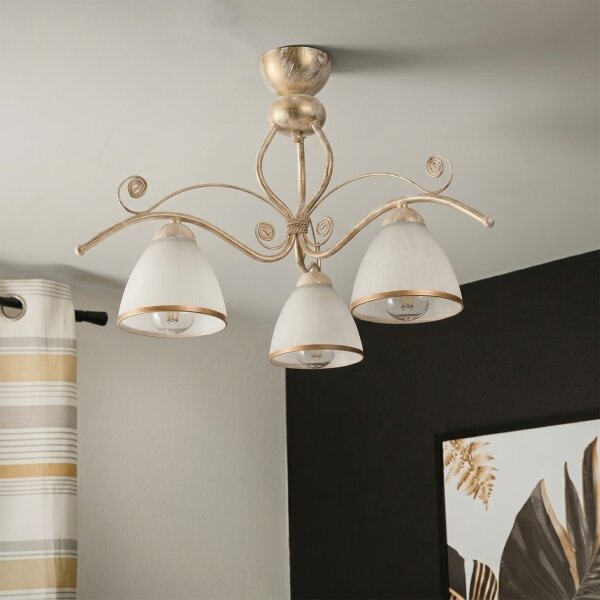 Brilagi - Lampadario LED a montaggio superficiale ANTICO 3xE27/60W/230V patina bianca