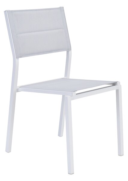 Sedia da giardino Orion Beta II NATERIAL in alluminio con seduta in textilene bianco