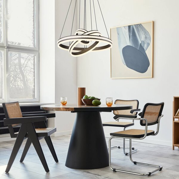 Globo Lampada LED a sospensione Grouni, Ø 60 cm, color titanio, CCT, metallo dimmerabile, Alluminio / Grigio / Zincato, Soggiorno / Sala da pranzo, Metallo, Moderno
