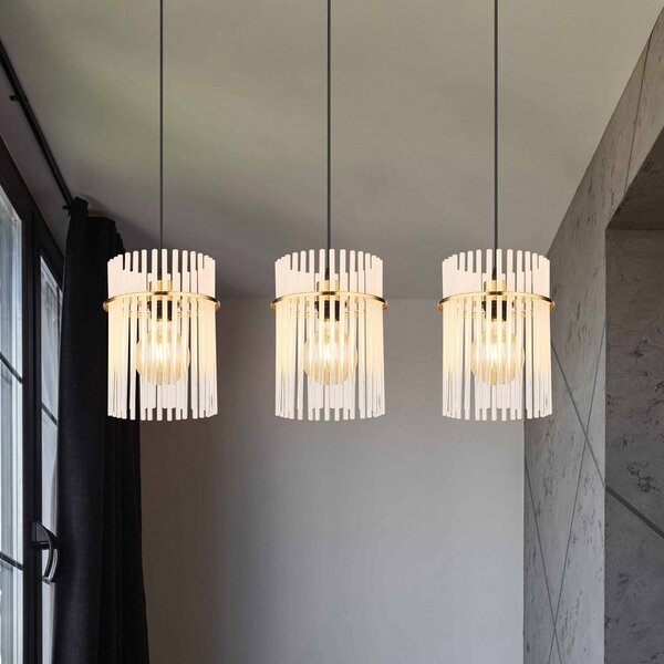 Globo Lampada a sospensione in vetro Gorley, Ottone / Oro, Soggiorno / Sala da pranzo, Vetro, Lampada a sospensione