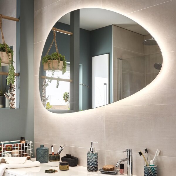 Specchio con illuminazione integrata bagno ovale L 120 x H 80 cm
