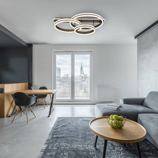 Globo Plafoniera a LED Grouni, dimmerabile, Alluminio / Grigio / Zincato, Soggiorno / Sala da pranzo, Metallo, Moderno, Plafoniera LED