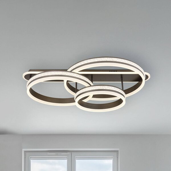 Globo Plafoniera a LED Grouni, dimmerabile, Alluminio / Grigio / Zincato, Soggiorno / Sala da pranzo, Metallo, Moderno, Plafoniera LED