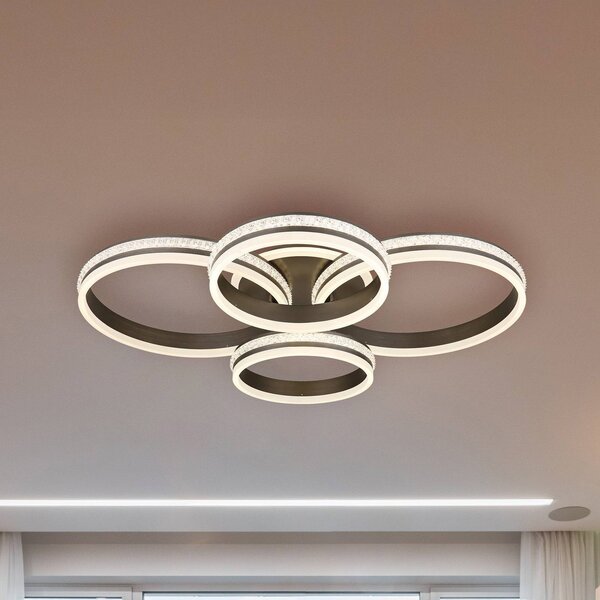 Globo Plafoniera a LED Grouni, dimmerabile, Alluminio / Grigio / Zincato, Soggiorno / Sala da pranzo, Metallo, Moderno, Plafoniera LED