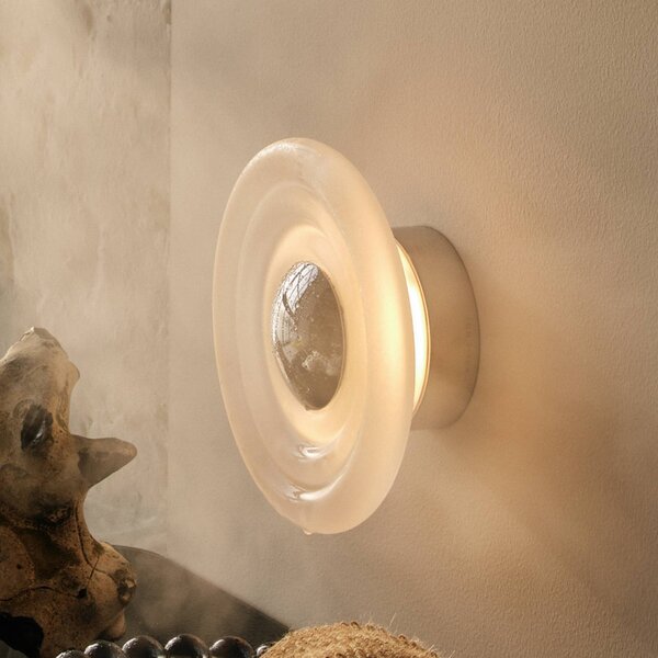 Tom Dixon Applique da parete Press Sphere, dimmerabile, Bianco / Opale, Bagno, Vetro, Design, Applique