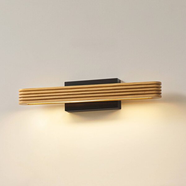 Applique Lieske Lucande, Legno chiaro, Soggiorno / Sala da pranzo, Legno, Moderno, Applique
