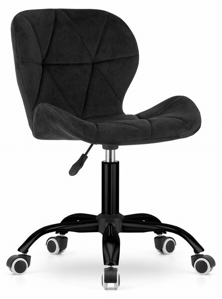 Sedia girevole Valora NOTO in velluto nero | Sedia girevole realizzata in elegante velluto nero