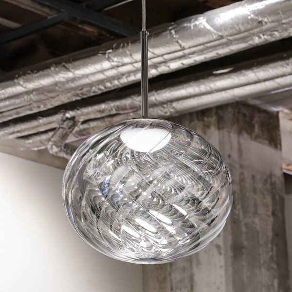 Tom Dixon Lampada a sospensione Whirl, dimmerabile, Cromo / Argento, Soggiorno / Sala da pranzo, Plastica, Design, Lampada a sospensione
