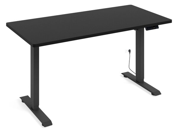 Scrivania elettrica regolabile in altezza BIMOTION 1S, 140x70x3,2 cm Nero/Nero
