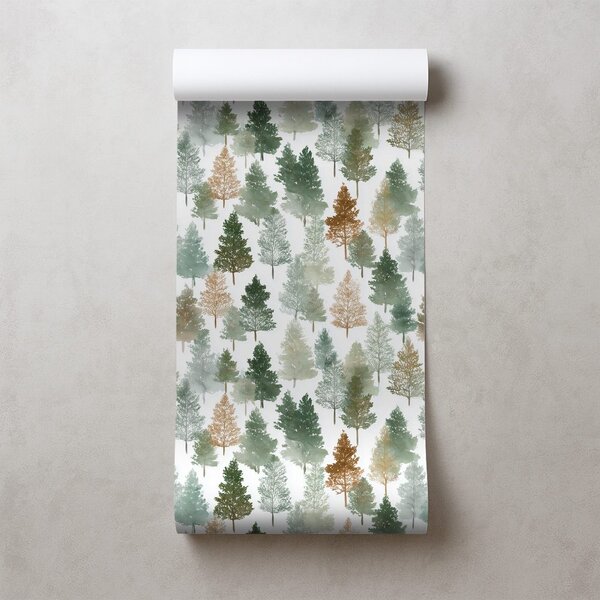 Carta da parati – Alberi di foresta multicolori