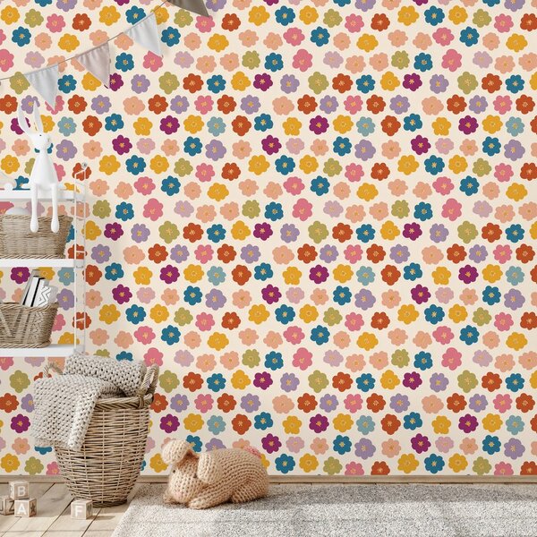 Carta da parati – Campo di fiori colorati