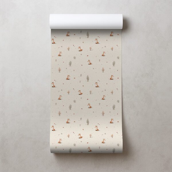 Carta da parati – Volpi del bosco e alberi