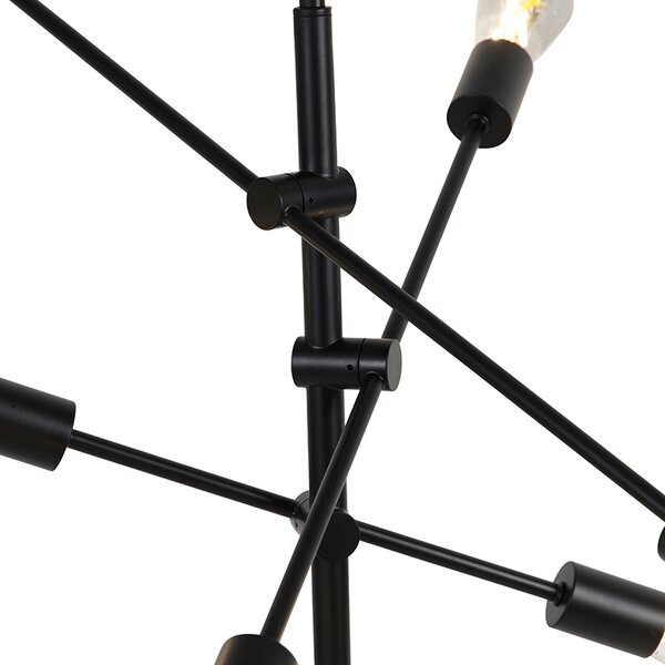 Lampada a sospensione industriale smart nera con 6 WiFi ST64 - Sydney