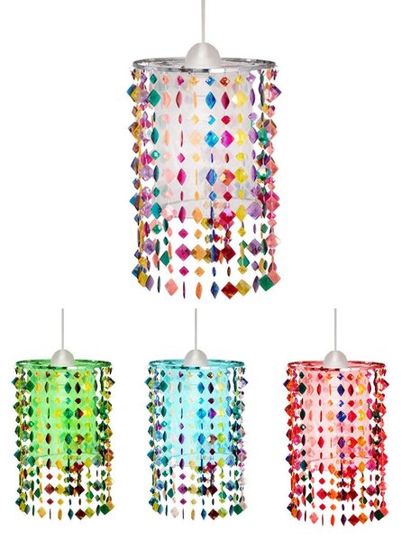 Lampada a sospensione LED RGB, cristalli colorati, controllo tramite app/voce