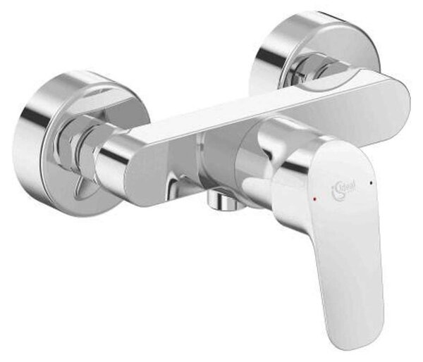 Rubinetto per doccia B1720AA | Miscelatore monocomando da installare a parete, con attacchi a "S" nascosti e maniglia in metallo | Finitura: cromo, bocchetta di uscita 140 mm, DN