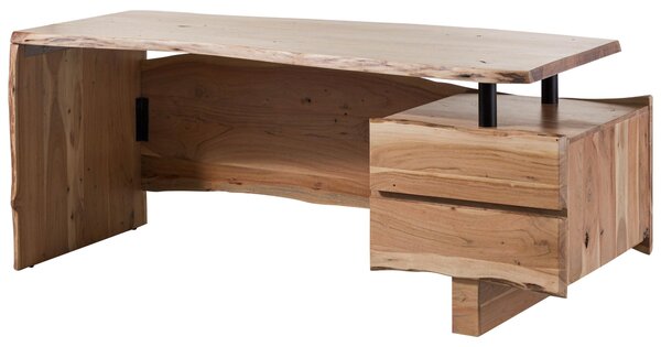 MASSIVMOEBEL24 | PURE ACACIA #150 Scrivania in legno di acacia - laccato / naturale 170x70x76