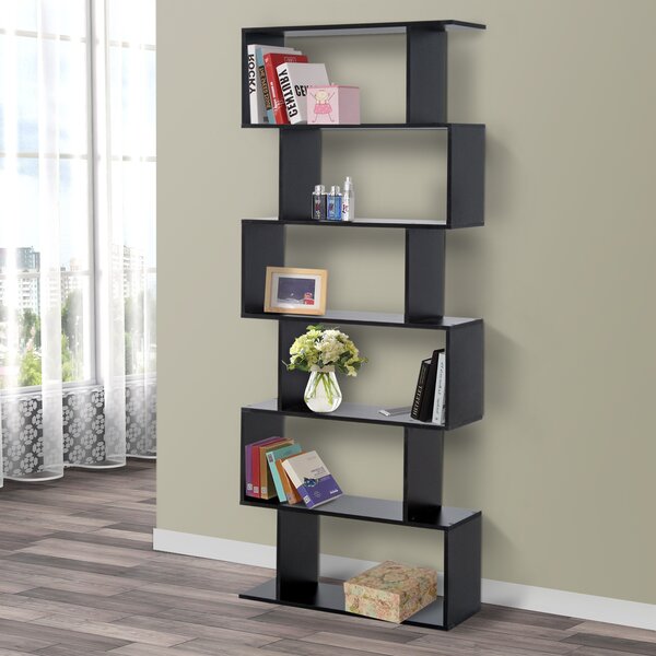 HOMCOM libreria in Legno, Scaffale a Ripiani, Mobile Guardaroba Contemporaneo Decorativo Autoportante a 6 Livelli, Nero 80 × 23 × 192cm|Aosom