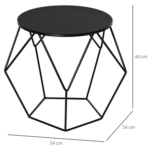 HOMCOM Tavolino da Caffè Salotto Design Nordico Minimalista Geometrico Ampio Piano, Acciaio, 54x54x44cm|Aosom