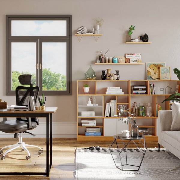 HOMCOM Tavolino da Caffè Salotto Design Nordico Minimalista Geometrico Ampio Piano, Acciaio, 54x54x44cm|Aosom