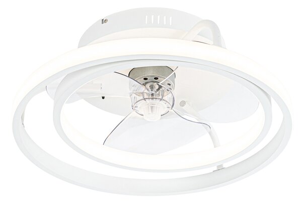 Ventilatore da soffitto bianco 46,5 cm con LED e telecomando - Kees