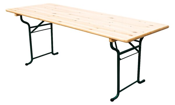Tavolo birreria BAVORD LUX 220x70 cm – pino massello 30 mm, telaio tubolare Ø30 mm, portata 300 kg
