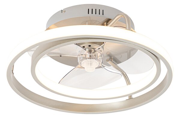 Ventilatore da soffitto in acciaio 46,5 cm con LED e telecomando - Kees