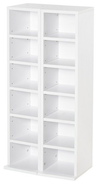 Set 2 Librerie Scaffale porta CD e DVD 21x22,5x88,5 cm a 12 Ripiani Totali per 204 CD