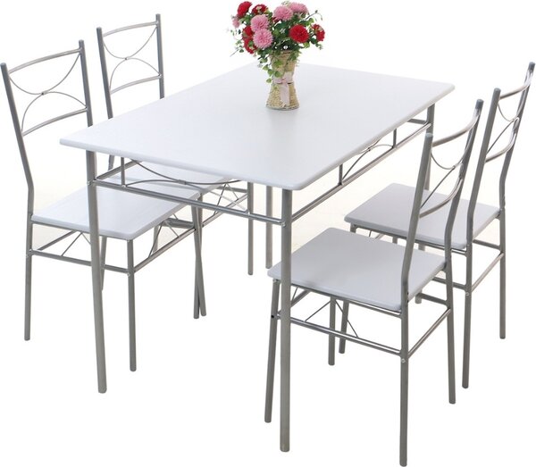 Set da pranzo PAUL, 5 pezzi, bianco vellutato