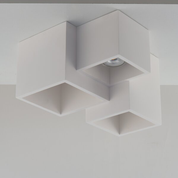 Plafoniera Foster bianco, in gesso, 23 cm, 3 luci INSPIRE