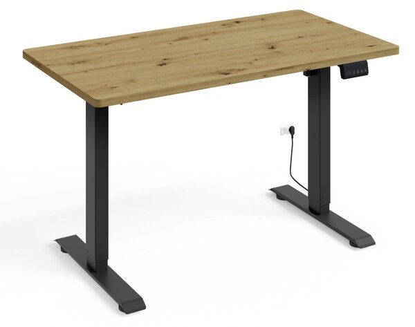 Scrivania regolabile in altezza Elettrica BIMOTION 1S 120x65x2,5 cm TELAIO NERO/ROCE ARTIGIANALE