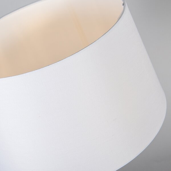 Lampada da tavolo in acciaio con paralume bianco 35 cm regolabile - Parte