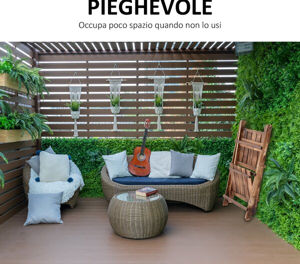 Outsunny Piantana In Legno 3 Livelli: Supporto Rotondo Portavaso Salvaspazio Per Interni/Esterni, Balcone, Giardino, Camera Da Letto (41x39x68 Cm, 10kg Per Ripiano)