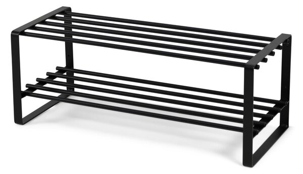 Scarpiera nera in metallo 70x29x27 cm Rex – Spinder Design
