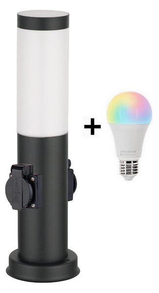 Brilagi - LED RGBW lampada da esterno con 2 prese 1xE27/9W/230V 40 cm IP44 nera