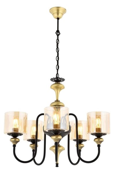 Lampadario a catena BUSAN 5xE27/40W/230V dorato