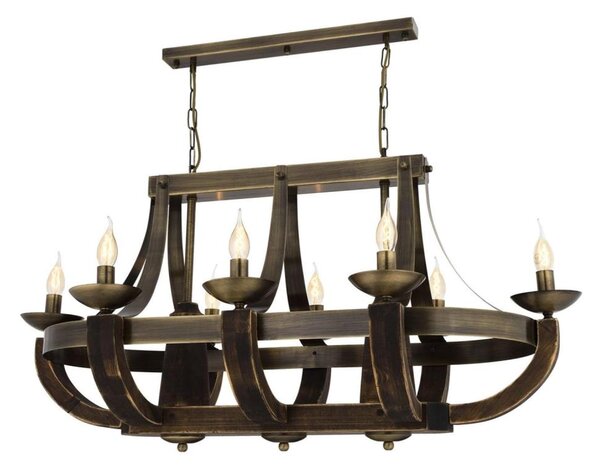 Lampadario a catena KOBE 8xE14/40W/230V marrone
