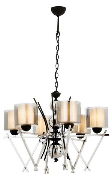 Lampadario a catena VARANA 6xE27/40W/230V nero/cromo lucido
