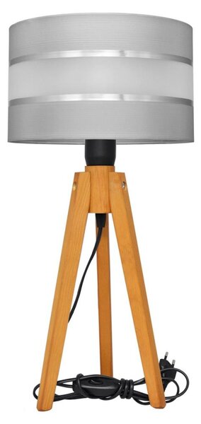 Lampada da tavolo HELEN 1xE27/60W/230V grigio/cromo/quercia