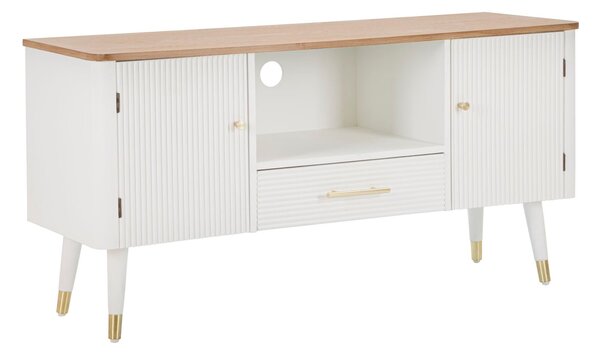 Mobile TV Matera 117x60x40 cm in Legno MDF e Ferro Bianco/Marrone