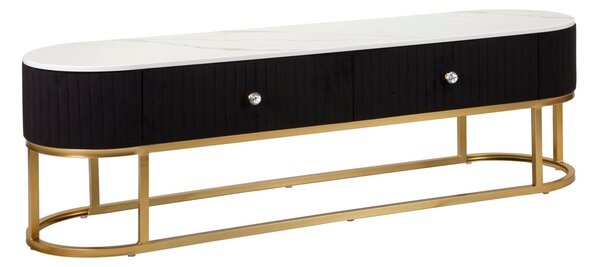 Mobile Tv Montpellier Nero 150x42x45 cm in Ferro Legno